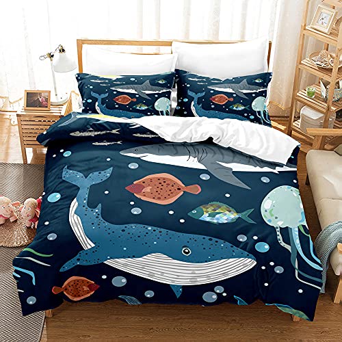 LUYAPOND Bettwäsche 135x200 Wal Bettwäsche Set für Kinder, Mikrofaser Bettbezüge, 1 Bettbezug mit Reißverschluss + 1 Kissenbezug 80x80 cm LUYAPOND Bettwäsche 135x200 Wal Bettwäsche Set für Kinder, Mikrofaser Bettbezüge, 1 Bettbezug mit Reißverschluss + 1 Kissenbezug 80x80 cm von LUYAPOND