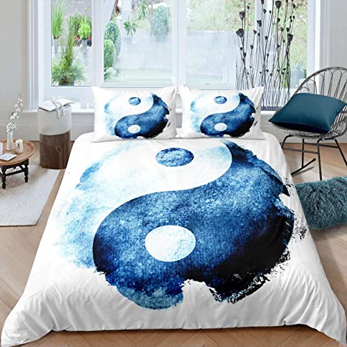 Bettwäsche 135x200 Yin Yang Flauschig und Weich Mikrofaser bettbezug Set - 1 Bettbezüge mit 1 Kissenbezug 80x80 cm für Kinder Jugendliche von LUYAPOND