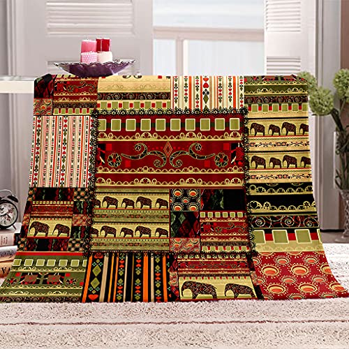 Kuscheldecke Flauschig 180x200 Retro-Elefant Flanell Decke, Warme Kuschel Wohndecke für Kinder Teenager und Erwachsene, Weiche Blanket als Sofa Decke Tagesdecke oder Wohnzimmerdecke von LUYAPOND