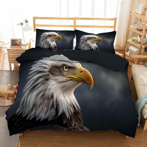LUYAPOND Bald Adler Bettwäsche 135x200 Adler Bettbezug 135 x 200 2 Teilig, Schließung Weich Atmungsaktive Mikrofaser Bettwäsche-Sets mit Reißverschluss und 1 Kissenbezug 80x80 cm LUYAPOND Bald Adler Bettwäsche 135x200 Adler Bettbezug 135 x 200 2 Teilig, Schließung Weich Atmungsaktive Mikrofaser Bettwäsche-Sets mit Reißverschluss und 1 Kissenbezug 80x80 cm von LUYAPOND