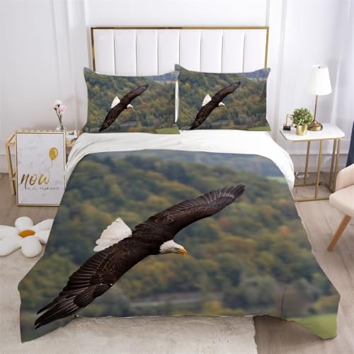 LUYAPOND Bald Adler Bettwäsche 135x200 Vogel Bettbezug 135 x 200 2 Teilig, Schließung Weich Atmungsaktive Mikrofaser Bettwäsche-Sets mit Reißverschluss und 1 Kissenbezug 80x80 cm LUYAPOND Bald Adler Bettwäsche 135x200 Vogel Bettbezug 135 x 200 2 Teilig, Schließung Weich Atmungsaktive Mikrofaser Bettwäsche-Sets mit Reißverschluss und 1 Kissenbezug 80x80 cm von LUYAPOND