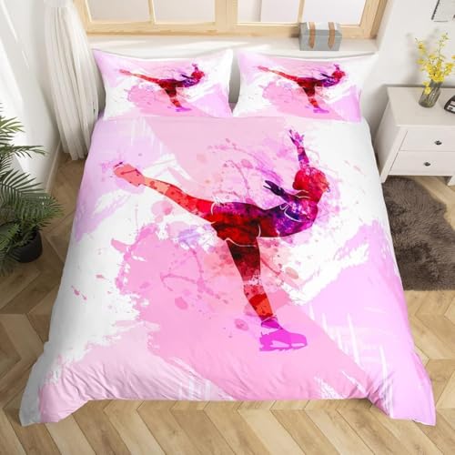 LUYAPOND Ballett Bettwäsche 135x200 Rosa Bettbezug 135 x 200 2 Teilig, Schließung Weich Atmungsaktive Mikrofaser Bettwäsche-Sets mit Reißverschluss und 1 Kissenbezug 80x80 cm von LUYAPOND