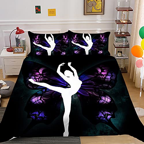 LUYAPOND Ballett Bettwäsche 135x200 Schmetterling Bettbezug 135 x 200 2 Teilig, Schließung Weich Atmungsaktive Mikrofaser Bettwäsche-Sets mit Reißverschluss und 1 Kissenbezug 80x80 cm LUYAPOND Ballett Bettwäsche 135x200 Schmetterling Bettbezug 135 x 200 2 Teilig, Schließung Weich Atmungsaktive Mikrofaser Bettwäsche-Sets mit Reißverschluss und 1 Kissenbezug 80x80 cm von LUYAPOND