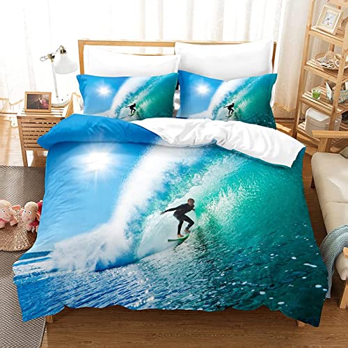 LUYAPOND Bettwäsche 140x200 Surfen Bettwäsche Set, Schließung Weich Atmungsaktive Mikrofaser Bettbezüge, 1 Bettbezug mit Reißverschluss + 1 Kissenbezug 80x80 cm LUYAPOND Bettwäsche 140x200 Surfen Bettwäsche Set, Schließung Weich Atmungsaktive Mikrofaser Bettbezüge, 1 Bettbezug mit Reißverschluss + 1 Kissenbezug 80x80 cm von LUYAPOND