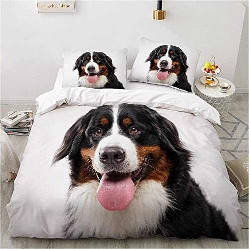 LUYAPOND Bettwäsche 155x220 Schweizer Berner Sennenhund Flauschig und Weich Mikrofaser Bettbezug Set - 1 Bettbezüge mit 2 Kissenbezug 80x80 cm für Teenager Kinder Mädchen Jungen von LUYAPOND