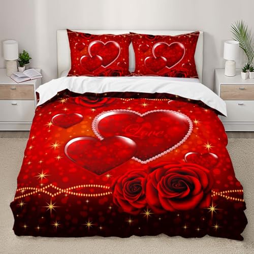 LUYAPOND Herzförmig Bettwäsche 135x200 Rose Bettbezug 135 x 200 2 Teilig, Schließung Weich Atmungsaktive Mikrofaser Bettwäsche-Sets mit Reißverschluss und 1 Kissenbezug 80x80 cm LUYAPOND Herzförmig Bettwäsche 135x200 Rose Bettbezug 135 x 200 2 Teilig, Schließung Weich Atmungsaktive Mikrofaser Bettwäsche-Sets mit Reißverschluss und 1 Kissenbezug 80x80 cm von LUYAPOND