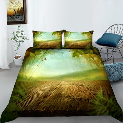 LUYAPOND Holzpad Bettwäsche 135x200 Wald Bettbezug 135 x 200 2 Teilig, Schließung Weich Atmungsaktive Mikrofaser Bettwäsche-Sets mit Reißverschluss und 1 Kissenbezug 80x80 cm LUYAPOND Holzpad Bettwäsche 135x200 Wald Bettbezug 135 x 200 2 Teilig, Schließung Weich Atmungsaktive Mikrofaser Bettwäsche-Sets mit Reißverschluss und 1 Kissenbezug 80x80 cm von LUYAPOND