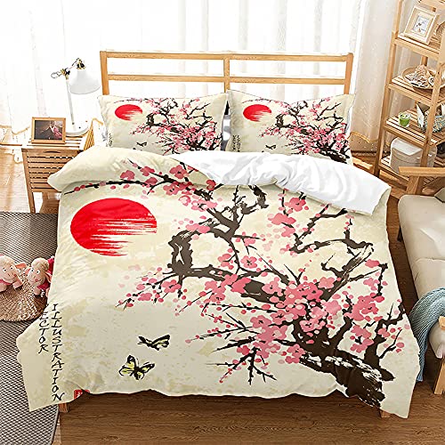 LUYAPOND Japanischer Stil Bettwäsche 135x200 Kirschblüte Bettbezug 135 x 200 2 Teilig, Schließung Weich Atmungsaktive Mikrofaser Bettwäsche-Sets mit Reißverschluss und 1 Kissenbezug 80x80 cm LUYAPOND Japanischer Stil Bettwäsche 135x200 Kirschblüte Bettbezug 135 x 200 2 Teilig, Schließung Weich Atmungsaktive Mikrofaser Bettwäsche-Sets mit Reißverschluss und 1 Kissenbezug 80x80 cm von LUYAPOND