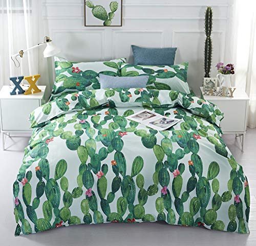 LUYAPOND Kaktus Bettwäsche 140x200 Grüne Pflanzen Bettbezug 140x200 2 Teilig, Schließung Weich Atmungsaktive Mikrofaser Bettwäsche-Sets mit Reißverschluss und 1 Kissenbezug 70x90 cm LUYAPOND Kaktus Bettwäsche 140x200 Grüne Pflanzen Bettbezug 140x200 2 Teilig, Schließung Weich Atmungsaktive Mikrofaser Bettwäsche-Sets mit Reißverschluss und 1 Kissenbezug 70x90 cm von LUYAPOND