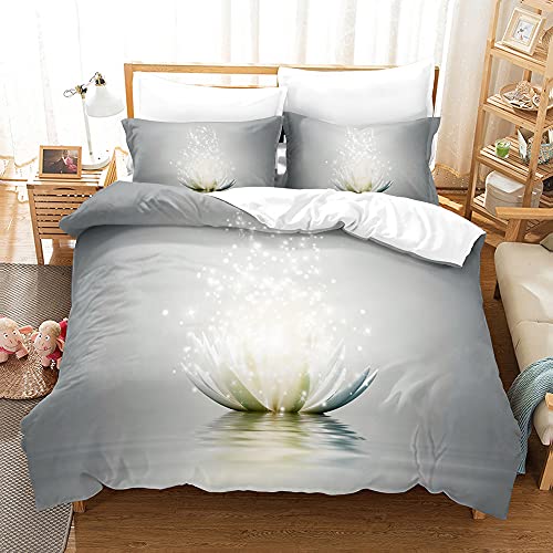 LUYAPOND Lotus Bettwäsche 135x200 See Wasser Bettbezug 135 x 200 2 Teilig, Schließung Weich Atmungsaktive Mikrofaser Bettwäsche-Sets mit Reißverschluss und 1 Kissenbezug 80x80 cm LUYAPOND Lotus Bettwäsche 135x200 See Wasser Bettbezug 135 x 200 2 Teilig, Schließung Weich Atmungsaktive Mikrofaser Bettwäsche-Sets mit Reißverschluss und 1 Kissenbezug 80x80 cm von LUYAPOND