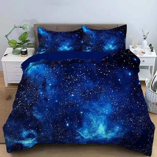 LUYAPOND Milchstraße Bettwäsche 135x200 Blau Bettbezug 135 x 200 2 Teilig, Schließung Weich Atmungsaktive Mikrofaser Bettwäsche-Sets mit Reißverschluss und 1 Kissenbezug 80x80 cm LUYAPOND Milchstraße Bettwäsche 135x200 Blau Bettbezug 135 x 200 2 Teilig, Schließung Weich Atmungsaktive Mikrofaser Bettwäsche-Sets mit Reißverschluss und 1 Kissenbezug 80x80 cm von LUYAPOND