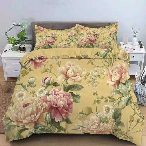 LUYAPOND Peony Bettwäsche 135x200 Elegant Bettbezug 135 x 200 2 Teilig, Schließung Weich Atmungsaktive Mikrofaser Bettwäsche-Sets mit Reißverschluss und 1 Kissenbezug 80x80 cm LUYAPOND Peony Bettwäsche 135x200 Elegant Bettbezug 135 x 200 2 Teilig, Schließung Weich Atmungsaktive Mikrofaser Bettwäsche-Sets mit Reißverschluss und 1 Kissenbezug 80x80 cm von LUYAPOND