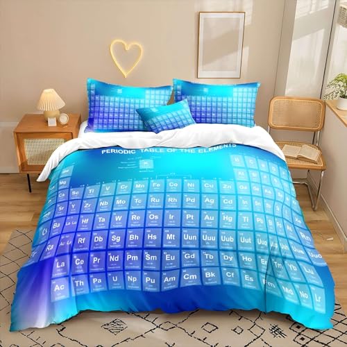 LUYAPOND Periodensystem der Elemente Bettwäsche 135x200 Blau Bettbezug 135 x 200 2 Teilig, Schließung Weich Atmungsaktive Mikrofaser Bettwäsche-Sets mit Reißverschluss und 1 Kissenbezug 80x80 cm LUYAPOND Periodensystem der Elemente Bettwäsche 135x200 Blau Bettbezug 135 x 200 2 Teilig, Schließung Weich Atmungsaktive Mikrofaser Bettwäsche-Sets mit Reißverschluss und 1 Kissenbezug 80x80 cm von LUYAPOND