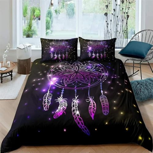 LUYAPOND Traumfanger Bettwäsche 135x200 Lila; Bettbezug 135 x 200 2 Teilig, Schließung Weich Atmungsaktive Mikrofaser Bettwäsche-Sets mit Reißverschluss und 1 Kissenbezug 80x80 cm LUYAPOND Traumfanger Bettwäsche 135x200 Lila; Bettbezug 135 x 200 2 Teilig, Schließung Weich Atmungsaktive Mikrofaser Bettwäsche-Sets mit Reißverschluss und 1 Kissenbezug 80x80 cm von LUYAPOND
