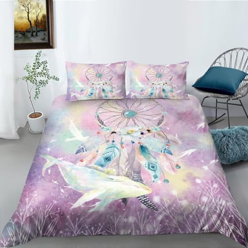 LUYAPOND Traumfanger Bettwäsche 135x200 Rosa Bettbezug 135 x 200 2 Teilig, Schließung Weich Atmungsaktive Mikrofaser Bettwäsche-Sets mit Reißverschluss und 1 Kissenbezug 80x80 cm LUYAPOND Traumfanger Bettwäsche 135x200 Rosa Bettbezug 135 x 200 2 Teilig, Schließung Weich Atmungsaktive Mikrofaser Bettwäsche-Sets mit Reißverschluss und 1 Kissenbezug 80x80 cm von LUYAPOND