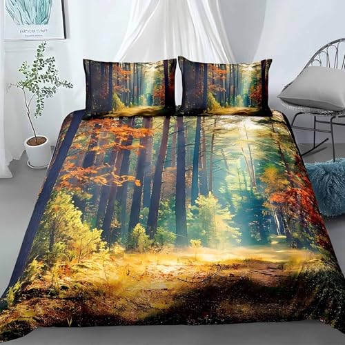 LUYAPOND Wald Bettwäsche 135x200 Sonnenlicht Bettbezug 135 x 200 2 Teilig, Schließung Weich Atmungsaktive Mikrofaser Bettwäsche-Sets mit Reißverschluss und 1 Kissenbezug 80x80 cm LUYAPOND Wald Bettwäsche 135x200 Sonnenlicht Bettbezug 135 x 200 2 Teilig, Schließung Weich Atmungsaktive Mikrofaser Bettwäsche-Sets mit Reißverschluss und 1 Kissenbezug 80x80 cm von LUYAPOND