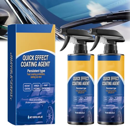 LUYJWZN Advanced Car Quick-Acting Coating Agent Spray, Car Coating Renewal Agent, Quick Effect Coating Agent for Car, Oil Film Emulsion Glass Restore Car Shine and Long-Lasting Protection (2pcs) von LUYJWZN