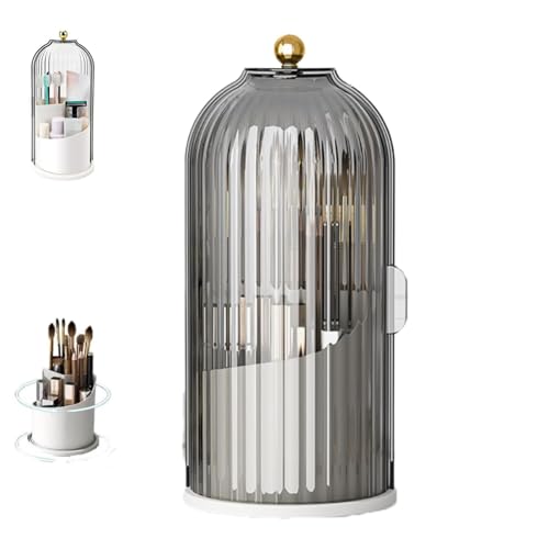 LUYJWZN Concealed Toothbrush Holder, 360 Rotating Waterproof Dustproof Toothpaste Holders, Toothbrush Organizer with Cover, for Toothbrushes Toothpaste Makeup Brus (Gray) von LUYJWZN