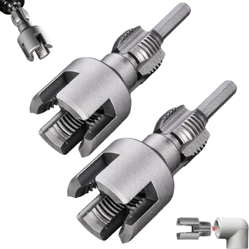 LUYJWZN Integrated Internal & External Pipe Threading Tool, 2025 New PVC Pipe Threader Kit, Pipe Thread Cutting Tool, PVC Pipe Threader Set 1/2'' 3/4'' for Electric Drill Cutting Threading (2pcs-Mix) von LUYJWZN