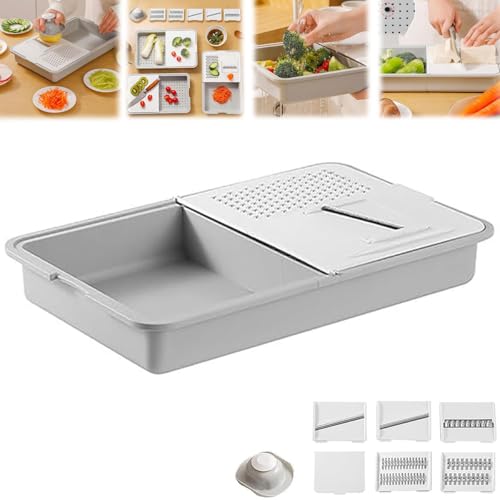 LUYJWZN Multi-functional Grater & Drainer Cutting Board, 2025 New Upgrade 6 in 1 Cutting Board with Containers Lids and Graters, Removable Chopping Board, for Slicing Shredding Grinding for Kitchens LUYJWZN Multi-functional Grater & Drainer Cutting Board, 2025 New Upgrade 6 in 1 Cutting Board with Containers Lids and Graters, Removable Chopping Board, for Slicing Shredding Grinding for Kitchens von LUYJWZN