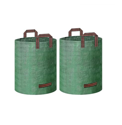 Garten Laubsack Gartenabfallsäcke, 60 l, strapazierfähig, wiederverwendbar, mit 4 Griffen, for Rasen, Hof, Pool, Pflanzenmüll(2pcs 60L) von LUYSGBXR
