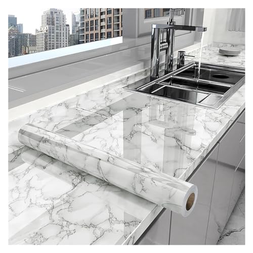 LUYSGBXR 40 cm Breite Marmor Wasserdichtes Kontaktpapier Selbstklebende Tapete Vinyl-Wandaufkleber for Küche Dekorative Film Wohnkultur(Color10,40cmX1m) von LUYSGBXR