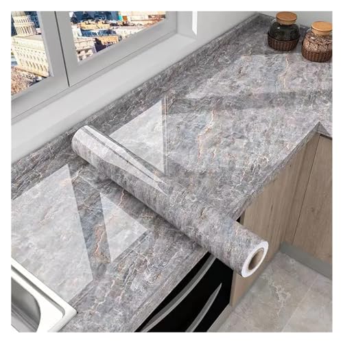LUYSGBXR 40 cm Breite Marmor Wasserdichtes Kontaktpapier Selbstklebende Tapete Vinyl-Wandaufkleber for Küche Dekorative Film Wohnkultur(Color7,40cmX1m) von LUYSGBXR