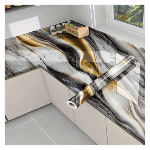 LUYSGBXR 60 cm Marmortapete – selbstklebendes, wasserfestes, ölbeständiges Vinyl for Küchenarbeitsplatten, Schränke und Herdrückwände(Color-01,3.0Mx40cm) von LUYSGBXR