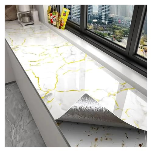 LUYSGBXR 60 cm Marmortapete – selbstklebendes, wasserfestes, ölbeständiges Vinyl for Küchenarbeitsplatten, Schränke und Herdrückwände(Color-09,5mx60cm) von LUYSGBXR
