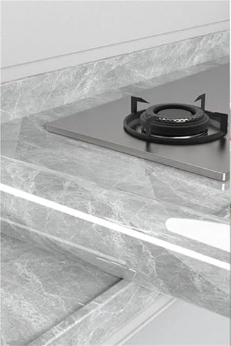 LUYSGBXR 80 cm Marmor Wasserdichte Tapete for Küchenschränke Badezimmer Dekor Küche Folie Renovierung Selbstklebende Öl Beweis Aufkleber(Color 611,0.6m x 3.0M) von LUYSGBXR