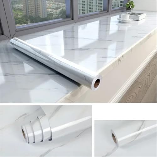 LUYSGBXR 80CM Selbstklebende Wasserdichte Tapete for Badezimmer Marmorform Wandaufkleber for Küchenarbeitsplatte(Color-1,60CMx3Metres) von LUYSGBXR