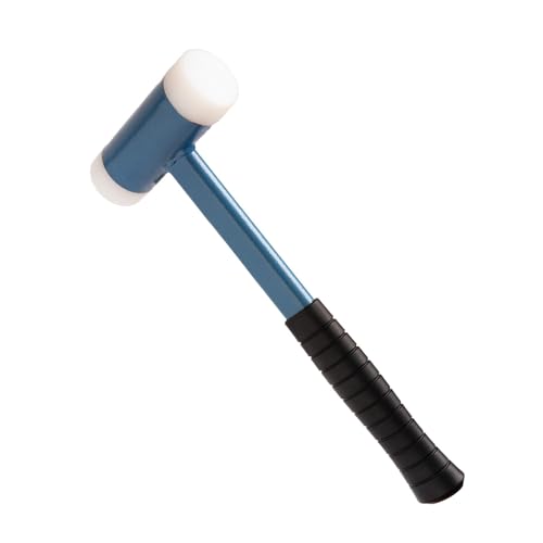 LUYSGBXR Gummihammer Kein Rückprall Installationshammer Hartes Nylon Stoßfester Gummi Gummihammer Stahlgriff Hammer Fliesenboden Fliesenmontage Hammer(40MM) von LUYSGBXR