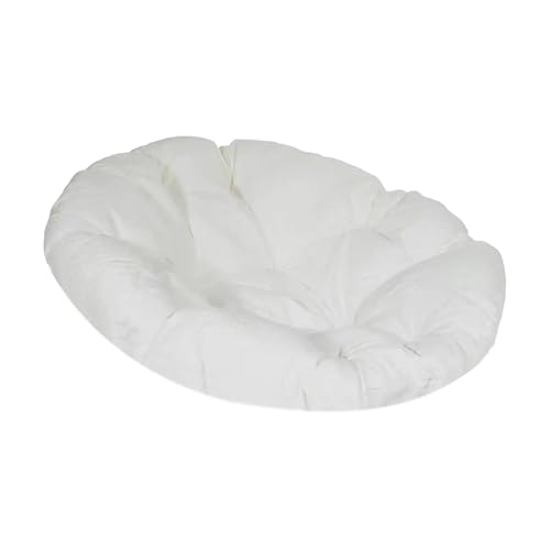 LUYSGBXR Kissen Für Hängesessel Gepolstertes Sitzkissen, eiförmiges Stuhlkissen, atmungsaktiv, stilvoll, Durchmesser 40 cm, Terrassenstuhlkissen for Schlafzimmer(White) von LUYSGBXR