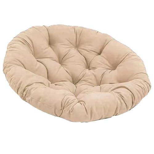 LUYSGBXR Kissen Für Hängesessel Hängekorb-Stuhlkissen, rundes Eierstuhlkissen for Schaukelstuhl, Küchen-Hängekorbstuhl, 50 x 50 cm, Haushaltswaren(Beige) von LUYSGBXR