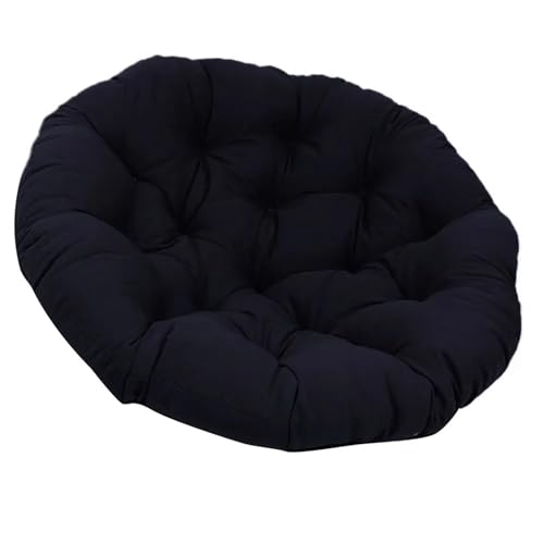 LUYSGBXR Kissen Für Hängesessel Hängekorb-Stuhlkissen, rundes Eierstuhlkissen for Schaukelstuhl, Küchen-Hängekorbstuhl, 50 x 50 cm, Haushaltswaren(Black) von LUYSGBXR