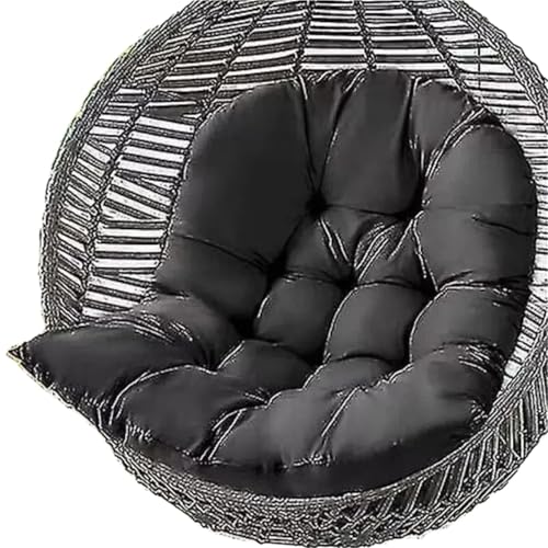 LUYSGBXR Kissen Für Hängesessel Runder Hängesessel in Eiform, Schaukelsitzkissen, Dickes Nest, Rückenlehne for Innen- und Außenterrasse(Black) von LUYSGBXR
