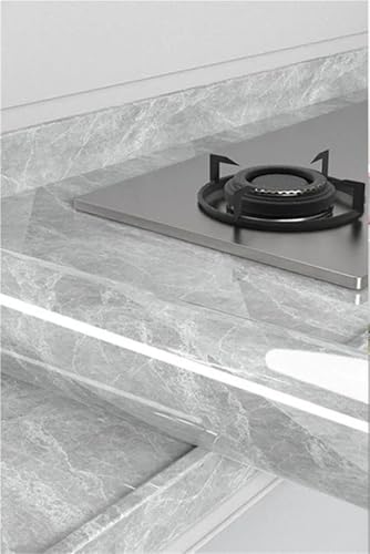LUYSGBXR Küchenschrank Perlglanzweiß Marmor Kontaktpapier Vinyl Selbstklebende wasserdichte Tapete Abziehen und Aufkleben Dekoraufkleber(Color-03,60cmx500cm) von LUYSGBXR