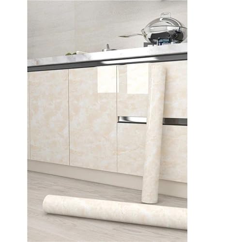 LUYSGBXR Küchenschrank Perlglanzweiß Marmor Kontaktpapier Vinyl Selbstklebende wasserdichte Tapete Abziehen und Aufkleben Dekoraufkleber(Color-07,60cmx500cm) von LUYSGBXR