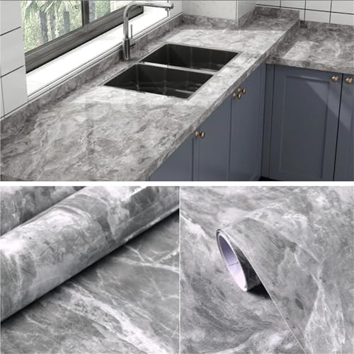 LUYSGBXR Marmor-Küchenfolie, öldicht, wasserdicht, feuchtigkeitsbeständig, selbstklebende Tapete, Arbeitsplatte, Schrank, Renovierung, Fliesenaufkleber (Farbe: 03,40 x 100 cm) von LUYSGBXR