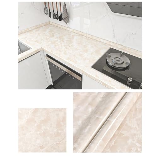 LUYSGBXR Marmor Selbstklebende Tapete for Küche Vinyl Wandaufkleber Wasserdicht Ölbeständig Abziehen Und Aufkleben Schränke Renovierung(Color-3,10m X 80cm) von LUYSGBXR