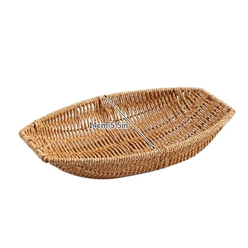 LUYSGBXR Serviertablett Rattan Tablett Gewebt Obstkorb Picknick Brot Snacks Tabletts Küche Weidenkörbe(Color-7) von LUYSGBXR