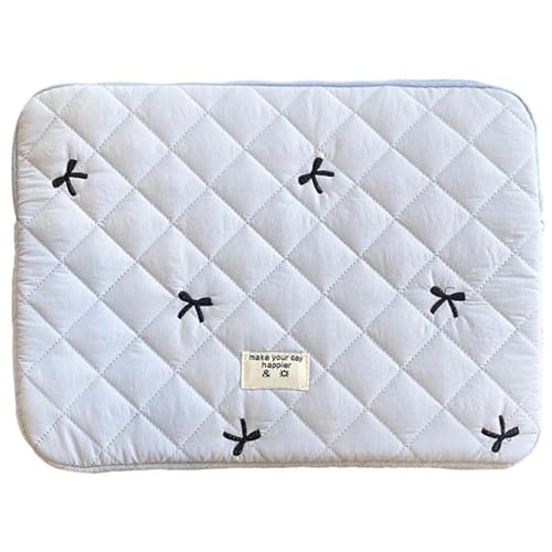 LUYSGBXR Tablet Tasche 11/13/15 Zoll Laptop-Tragetasche Diamantgitter Gesteppte gepolsterte Laptop-Tasche Schleifendruck Laptop-Schutztasche(Light Blue,15 inch) von LUYSGBXR