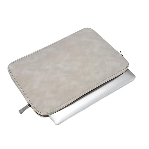 LUYSGBXR Tablet Tasche 11 13 14 15 Zoll Laptop PU Leder Schutzhülle Tablet Tasche Computer Tasche Fall Aufbewahrungstaschen Schlanke Laptophülle(Light Gray,15.6inch) von LUYSGBXR