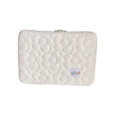 LUYSGBXR Tablet Tasche Niedliche Blumen-Laptophülle, Tablet-Tasche, schützende Laptoptasche(White,15-15.6 inch) von LUYSGBXR