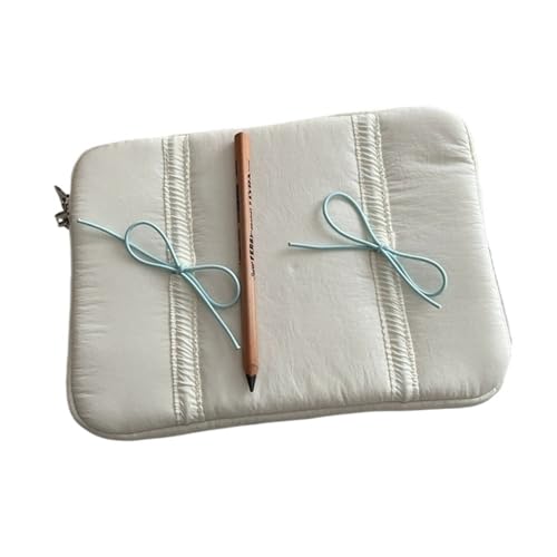 LUYSGBXR Tablet Tasche Niedliche Schleife Laptophülle Tablet Tasche Hülle Notebook Tragbare Tablet Tasche Hülle(Beige,15-15.6inch) von LUYSGBXR