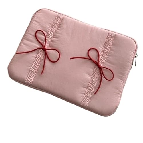 LUYSGBXR Tablet Tasche Niedliche Schleife Laptophülle Tablet Tasche Hülle Notebook Tragbare Tablet Tasche Hülle(Pink,13-14inch) von LUYSGBXR