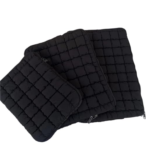 LUYSGBXR Tablet Tasche Puffy Laptop Tasche Sleeve 11/13/14/15/15,6 Zoll Stepp Fall Laptop Abdeckung Puffer Notebook Tasche(Black,9.7-11 inch) von LUYSGBXR