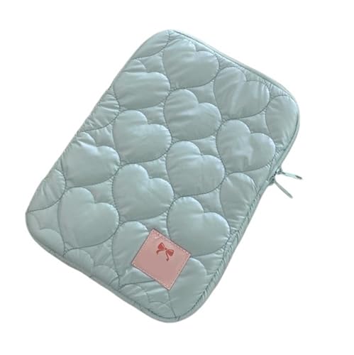 LUYSGBXR Tablet Tasche Tablet-Tasche 11-15,6 Zoll große Kapazität stoßfeste Beutel Taschen bestickte Herz Handtasche tragbar(Light Green,15-15.6 inches) von LUYSGBXR