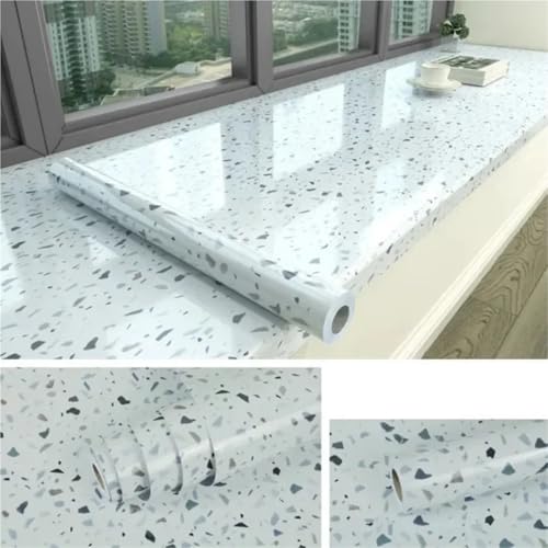 LUYSGBXR Wasserdichte Marmortapete, selbstklebende Folie, ölbeständige Aufkleber for die Küche, hochtemperaturbeständige Kaminwanddekoration(Color-11,60cmx300cm) von LUYSGBXR