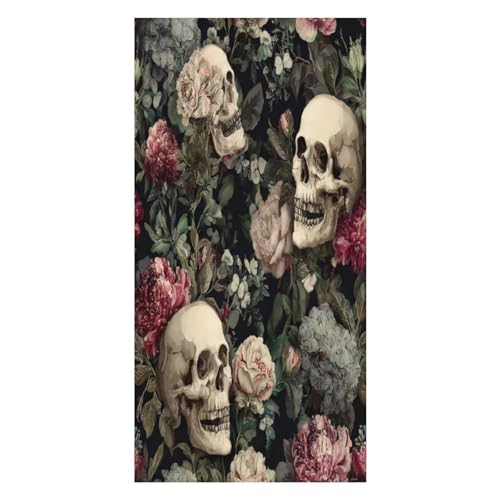 LUYYSKY Mid Century Retro Gothic Totenköpfe Blumen schnell trocknend Strandtuch Halloween Totenköpfe Safranblätter Reise Urlaub einseitig Flor Badezimmer Handtücher LUYYSKY Mid Century Retro Gothic Totenköpfe Blumen schnell trocknend Strandtuch Halloween Totenköpfe Safranblätter Reise Urlaub einseitig Flor Badezimmer Handtücher von LUYYSKY